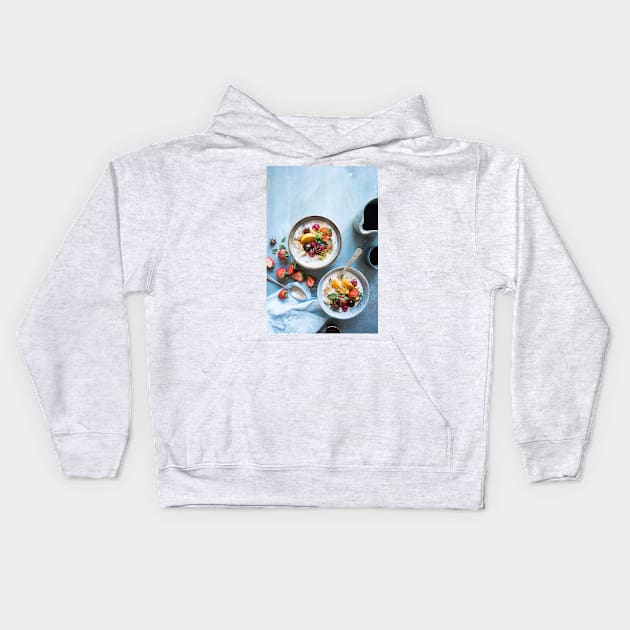 Healthy Breakfast Kids Hoodie by hamnahamza